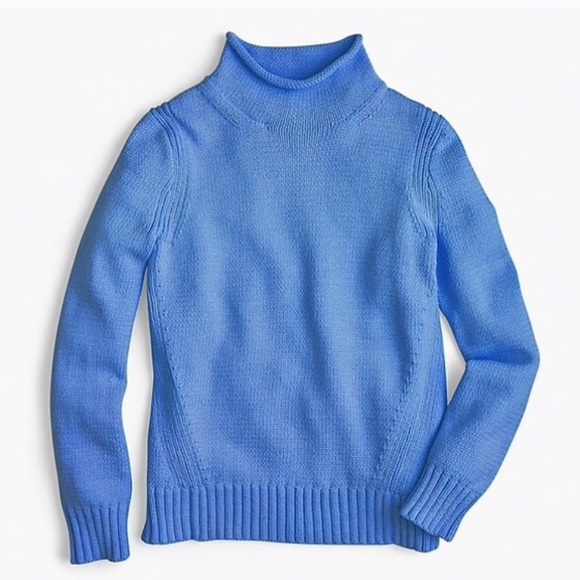 J. Crew Sweaters - J crew cotton rollneck sweater Mediterranean blue